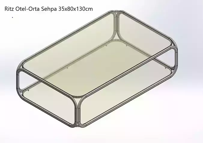 Middle coffee table - mirror glossy stainless 3D model