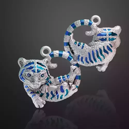 Jewelry pendant Blue tiger