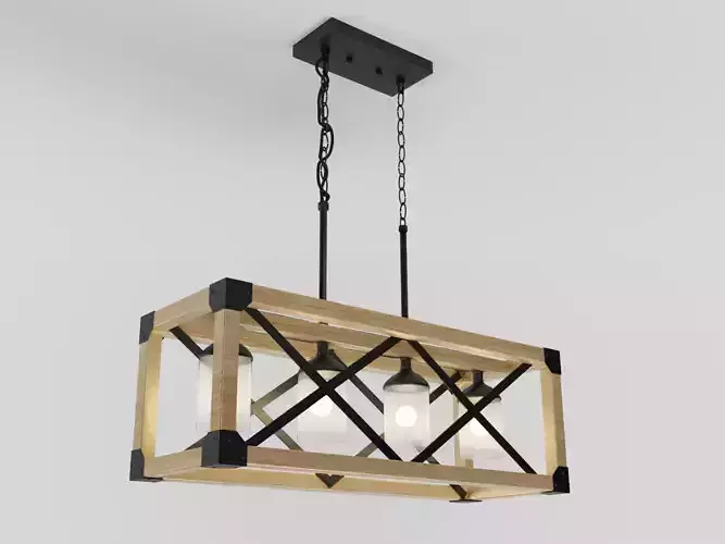 LNC Laius 4-Light Antique Black Farmhouse Chandelier