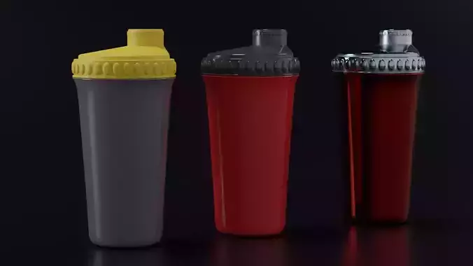 Glossy Shaker plastic realistic sport bottle 3in1