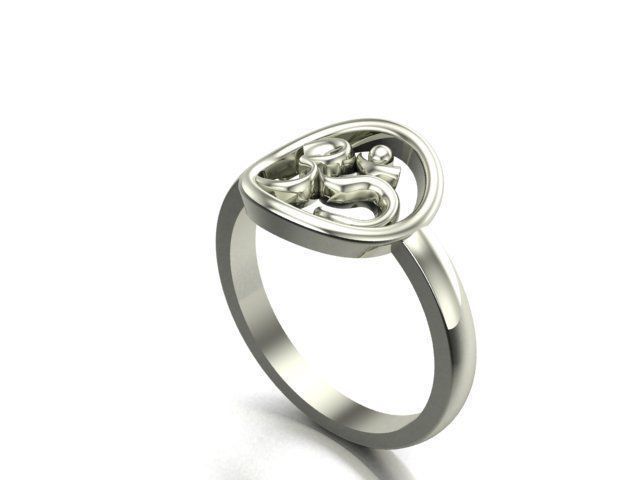 Om ring 3D print model_2