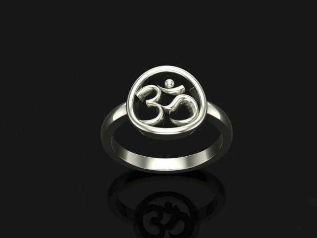 Om ring 3D print model_4
