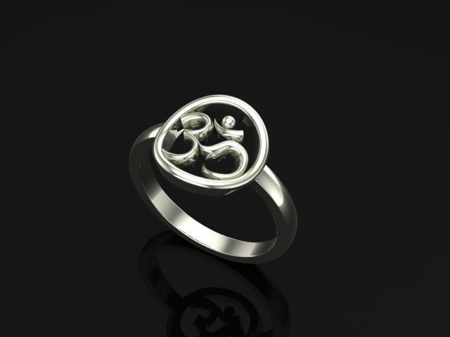 Om ring 3D print model_3
