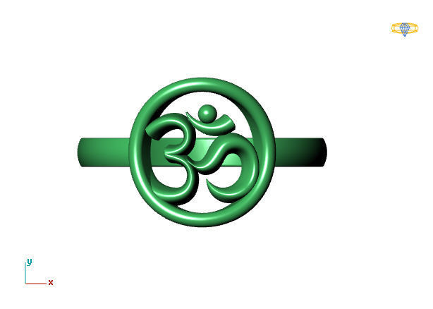 Om ring 3D print model_10