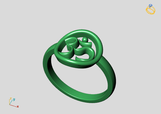 Om ring 3D print model_9