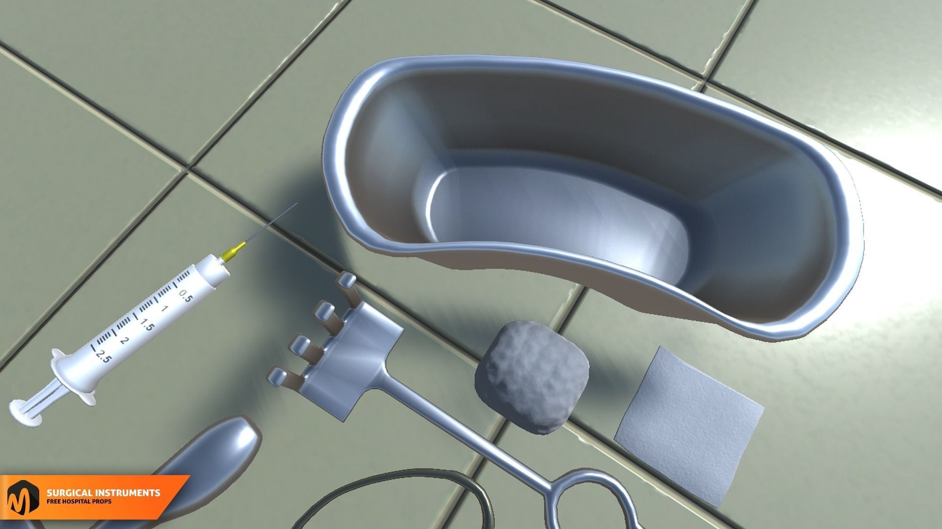 Surgical Instruments -  hospital props 3D model_3