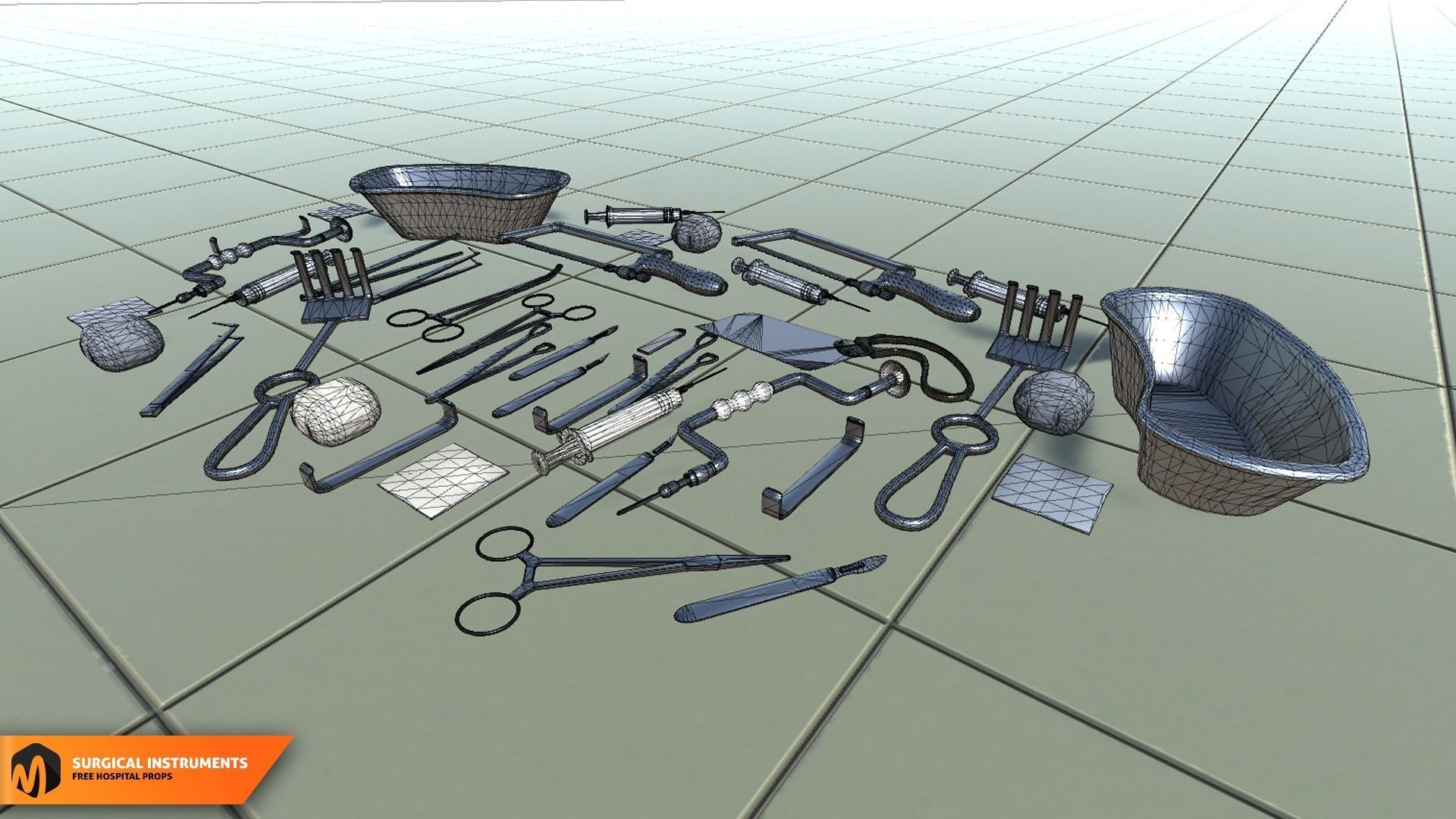 Surgical Instruments -  hospital props 3D model_7