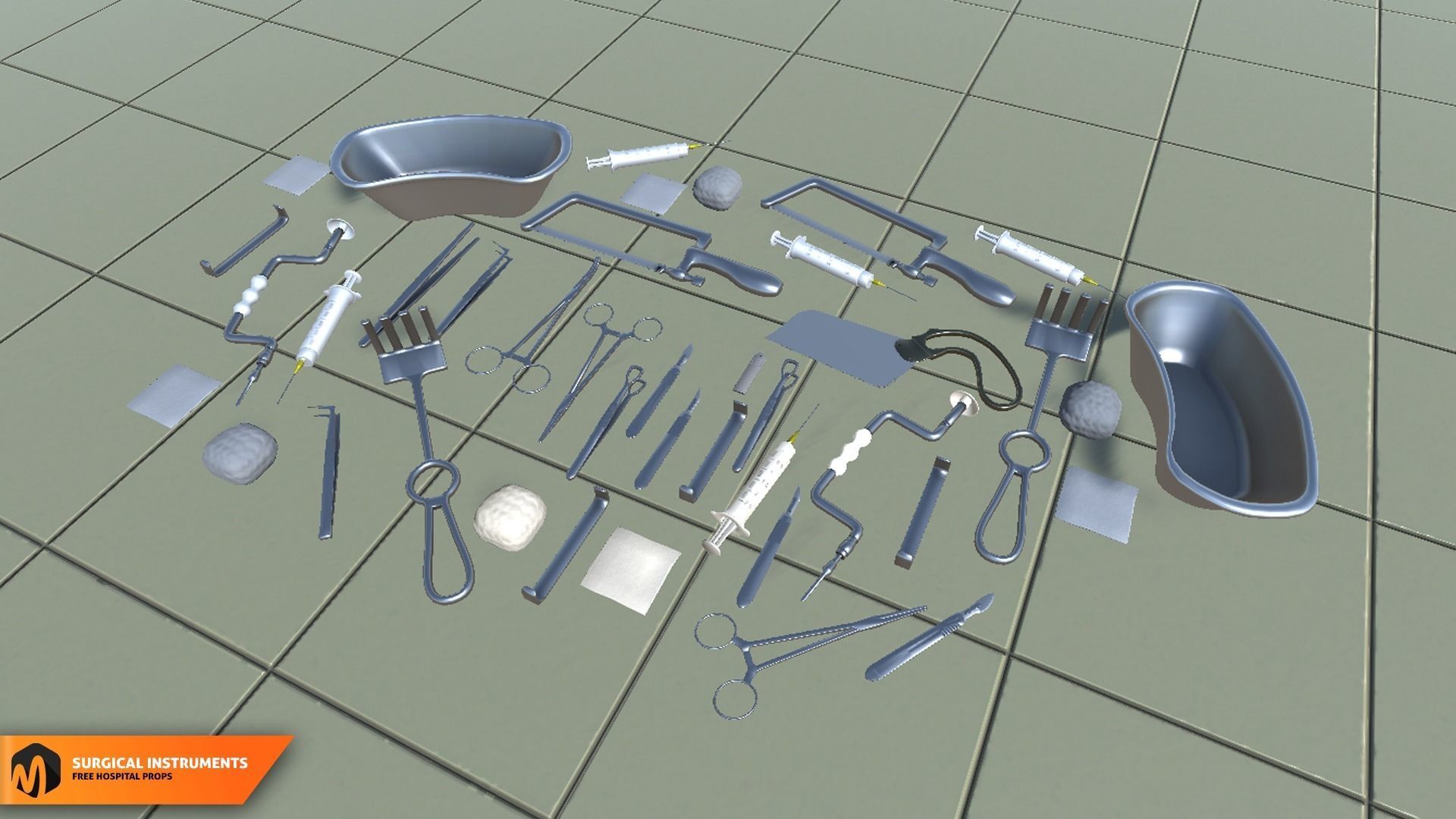 Surgical Instruments -  hospital props 3D model_9