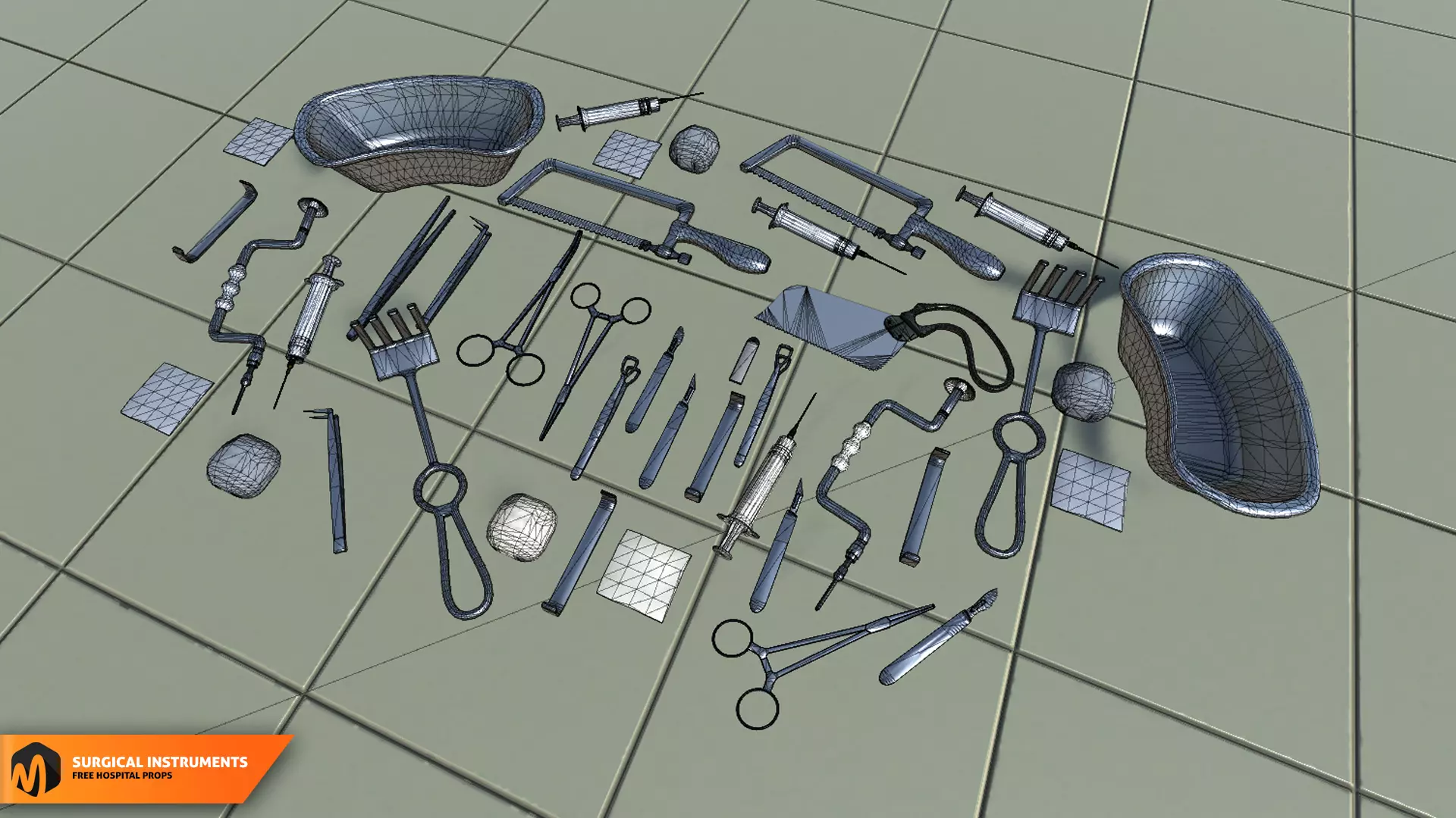 Surgical Instruments -  hospital props 3D model_0