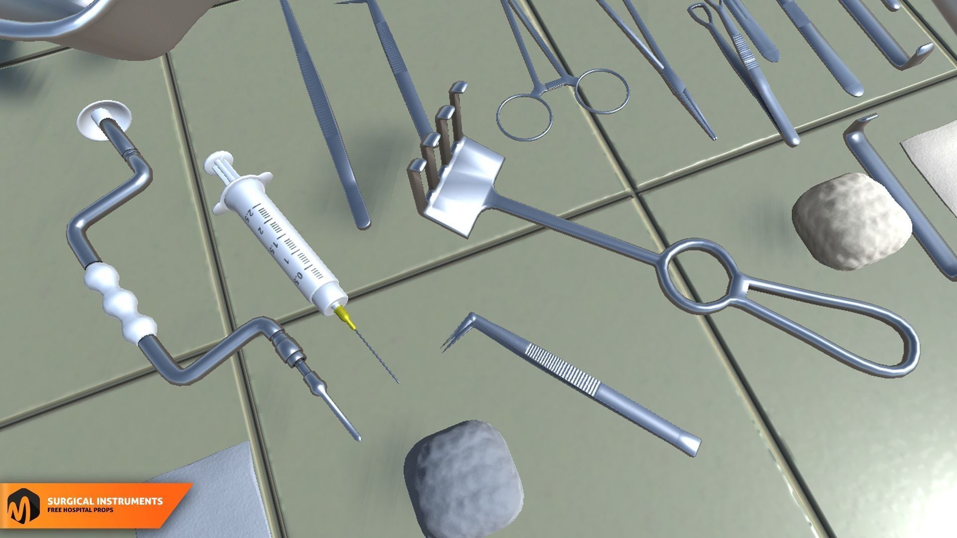 Surgical Instruments -  hospital props 3D model_1