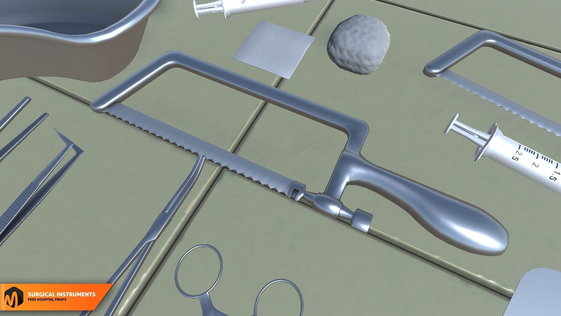 Surgical Instruments -  hospital props 3D model_4