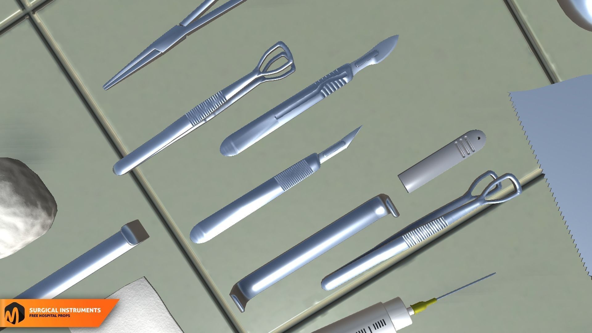 Surgical Instruments -  hospital props 3D model_2