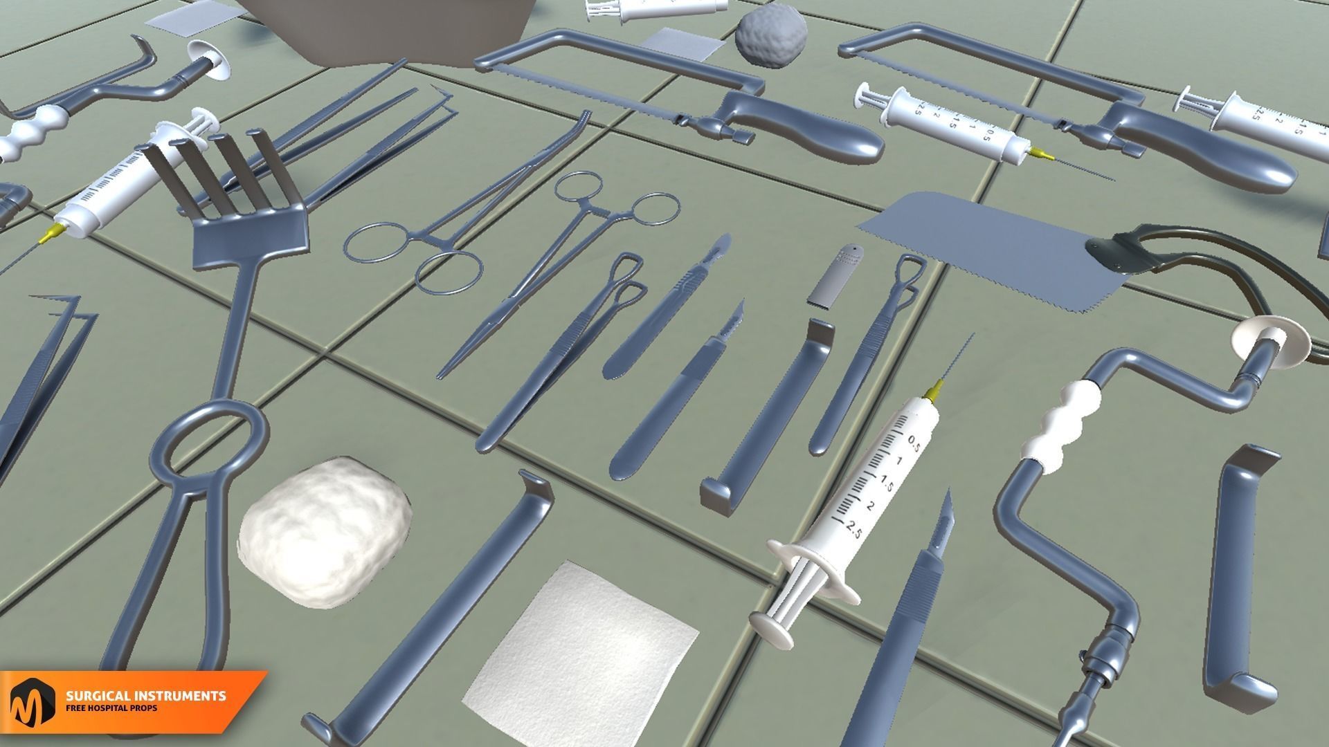 Surgical Instruments -  hospital props 3D model_8