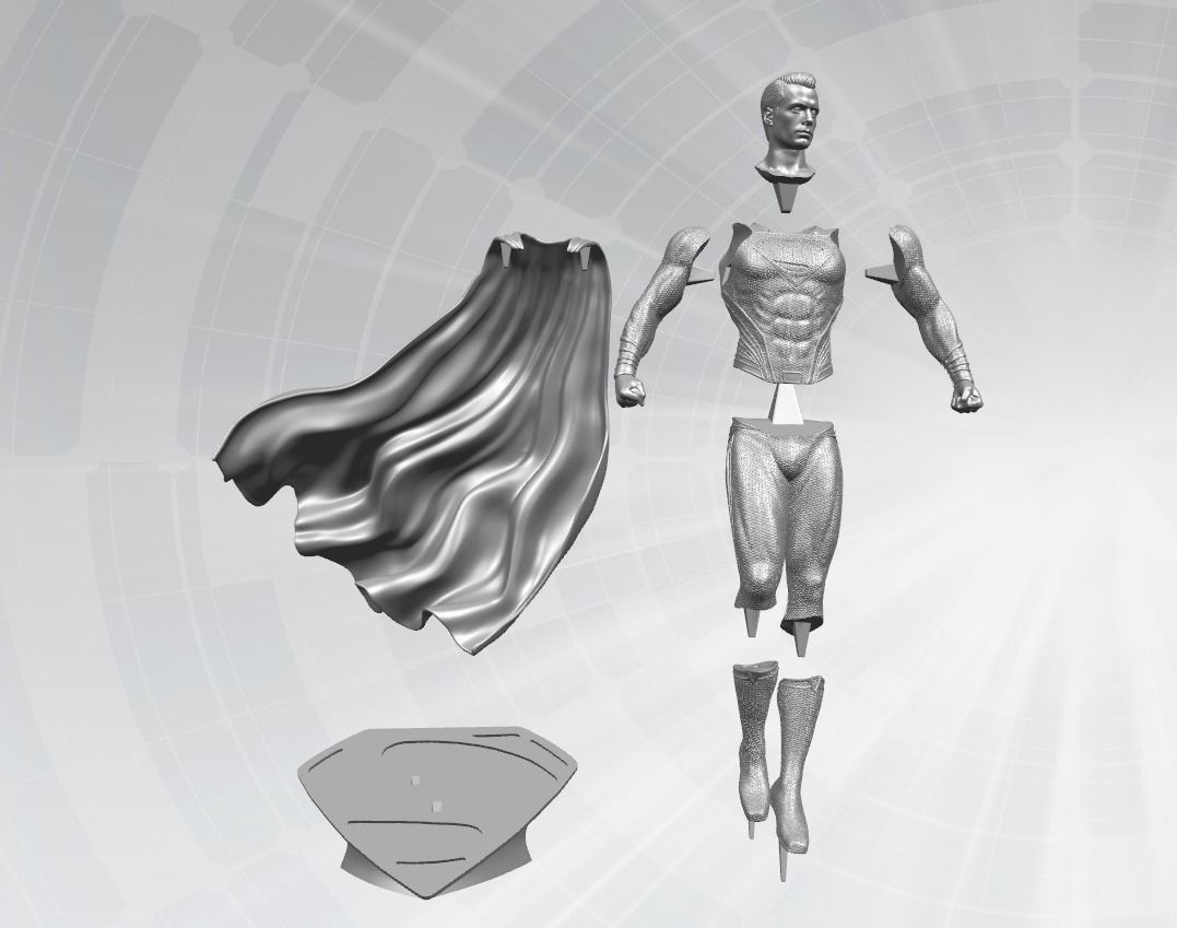 SuperMan Statue 3D model Ready to Print 3D print model_6