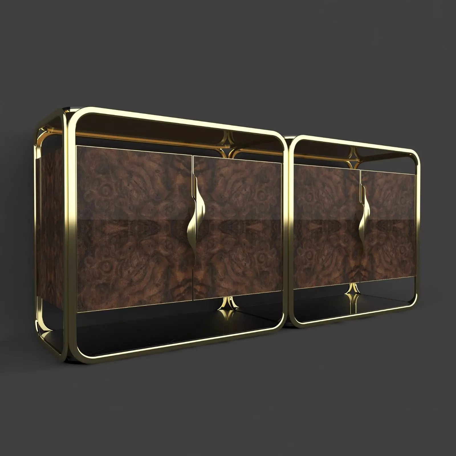 Console - mirror glossy stainless 3D model