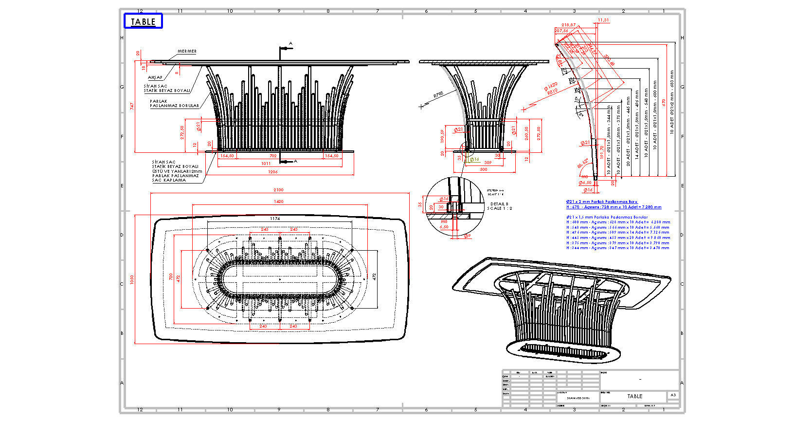 TABLE - mirror glossy stainless 3D model_1