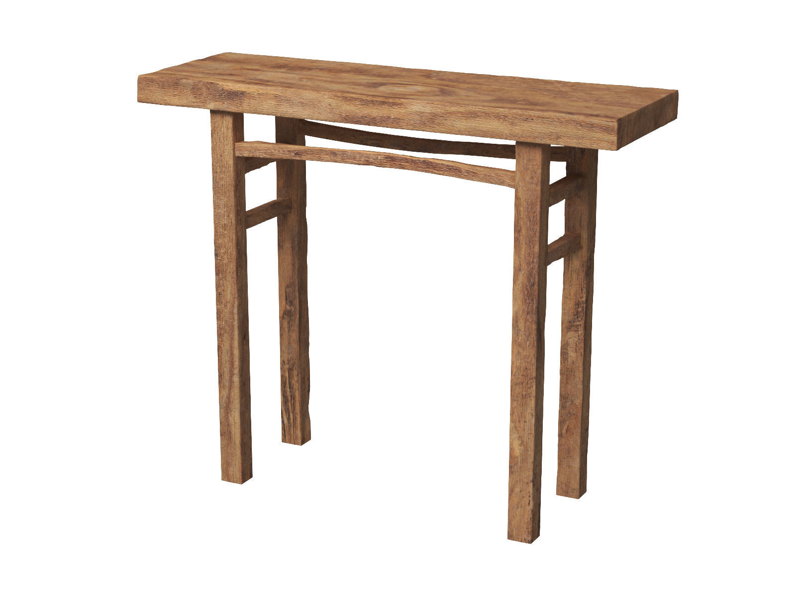 Old Wooden Console Low-poly 3D model_14