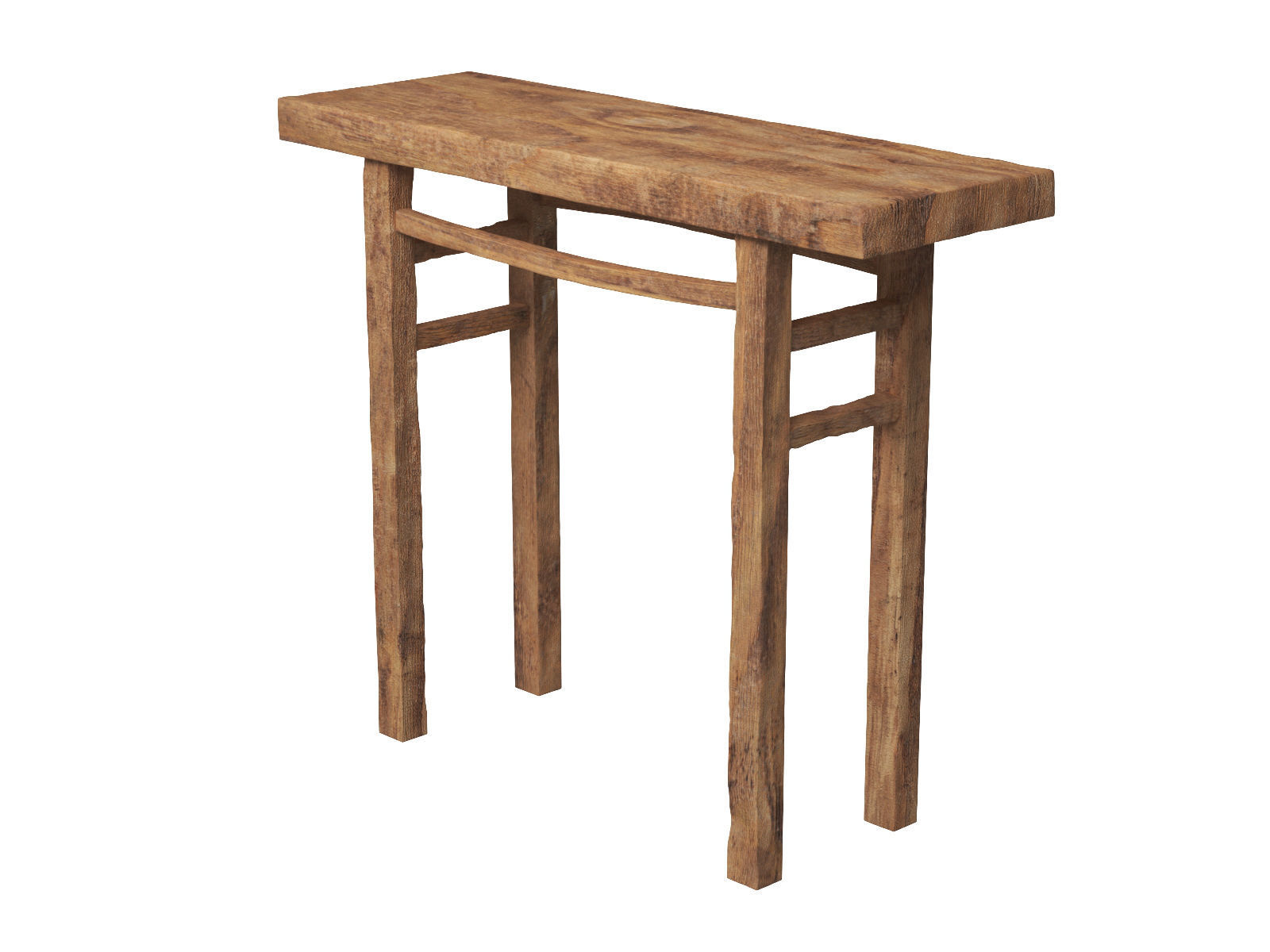 Old Wooden Console Low-poly 3D model_9