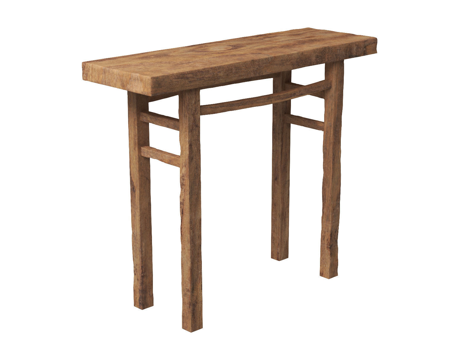 Old Wooden Console Low-poly 3D model_12