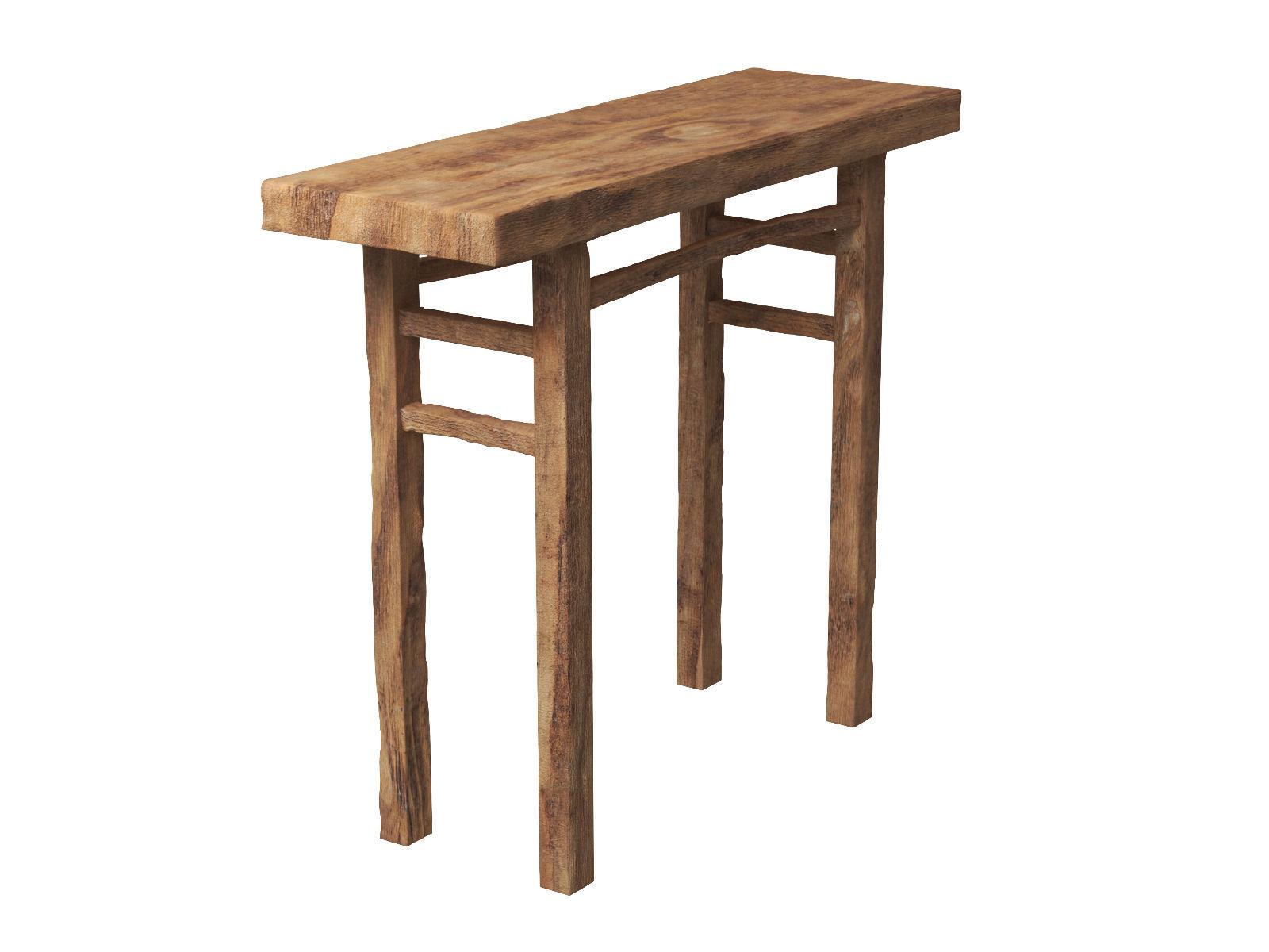 Old Wooden Console Low-poly 3D model_18