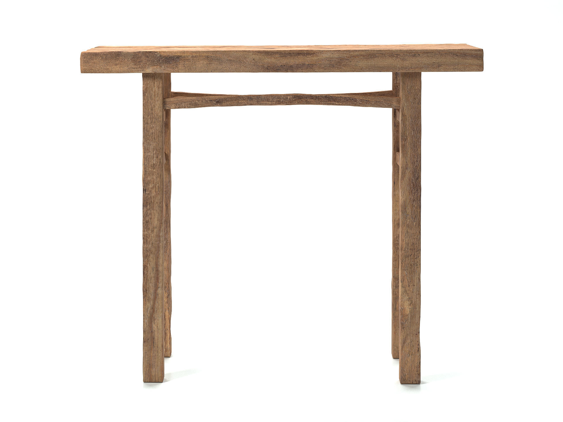 Old Wooden Console Low-poly 3D model_4