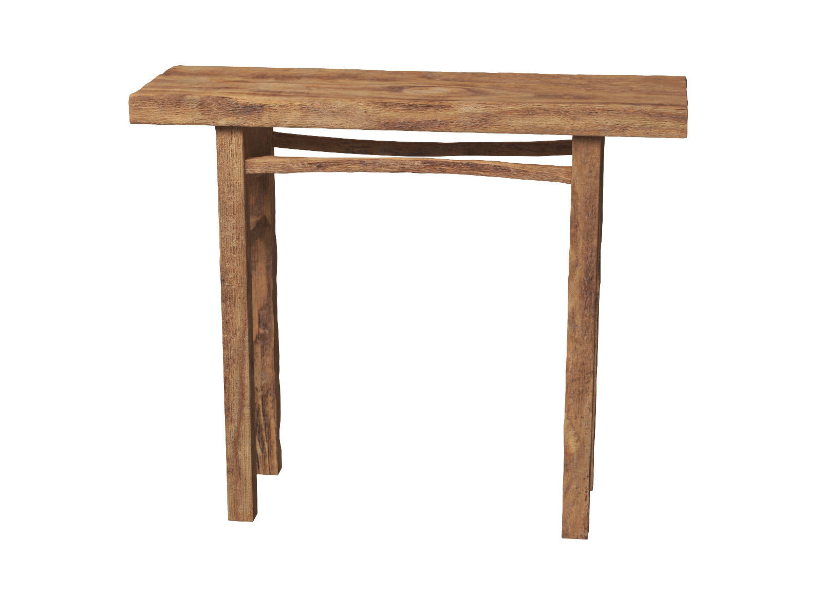 Old Wooden Console Low-poly 3D model_16