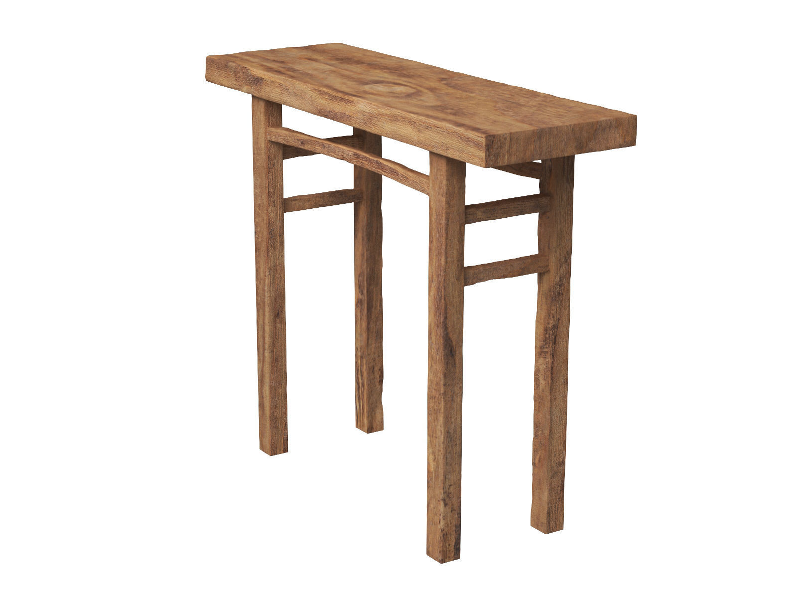 Old Wooden Console Low-poly 3D model_13