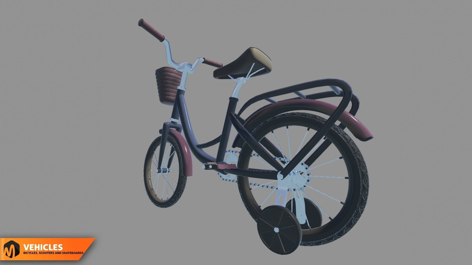 Vehicles - bicycles  scooters and skateboards 3D model_11