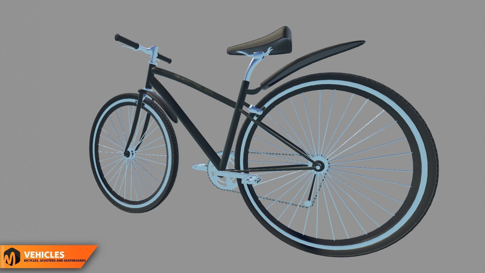 Vehicles - bicycles  scooters and skateboards 3D model_17