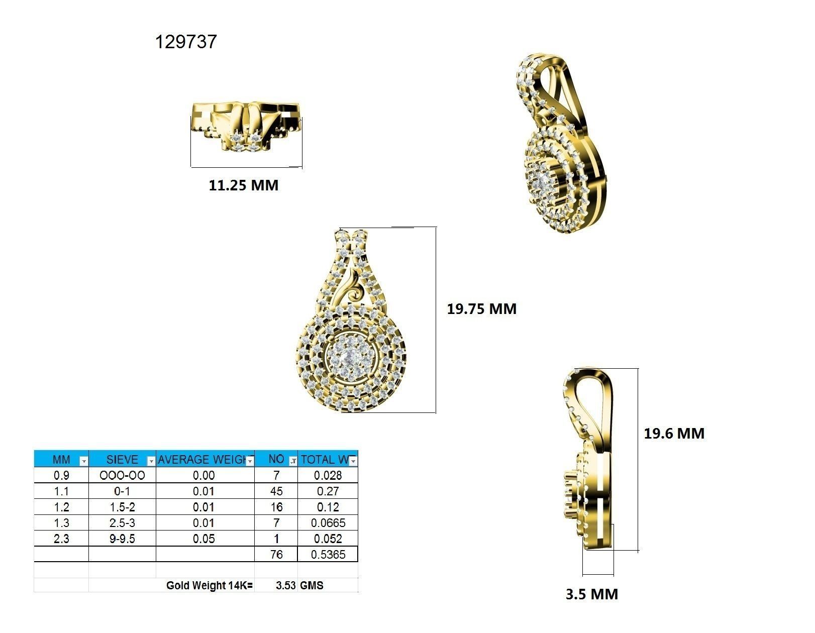 Pendant - 129737 3D print model_9