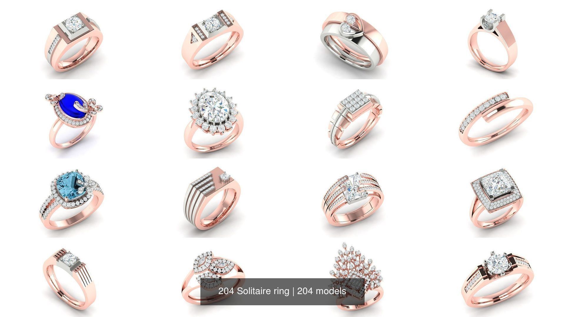204 Solitaire ring 3D Model Collection_4
