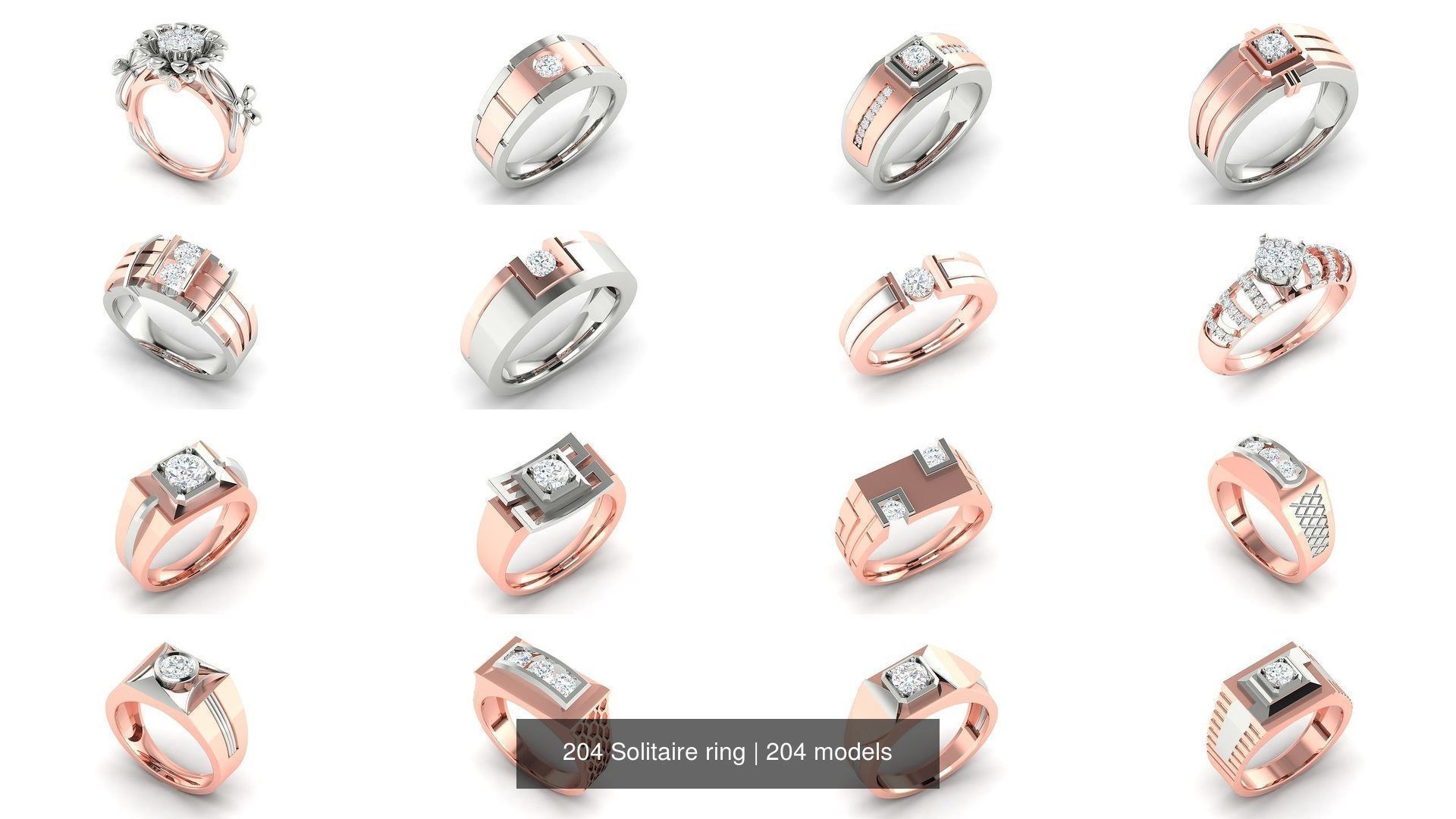 204 Solitaire ring 3D Model Collection_6