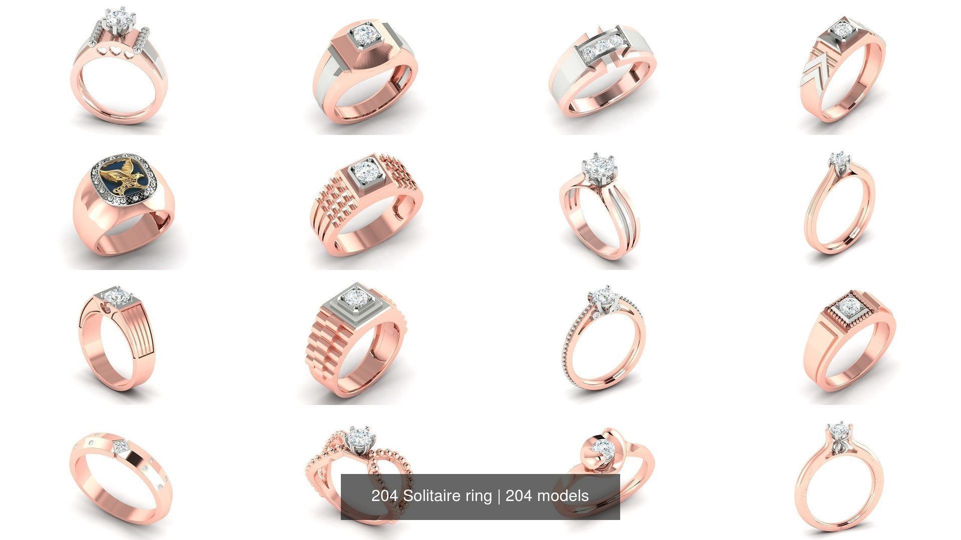 204 Solitaire ring 3D Model Collection_8