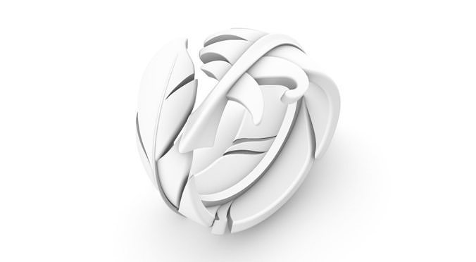 Feather Ring 3D print model