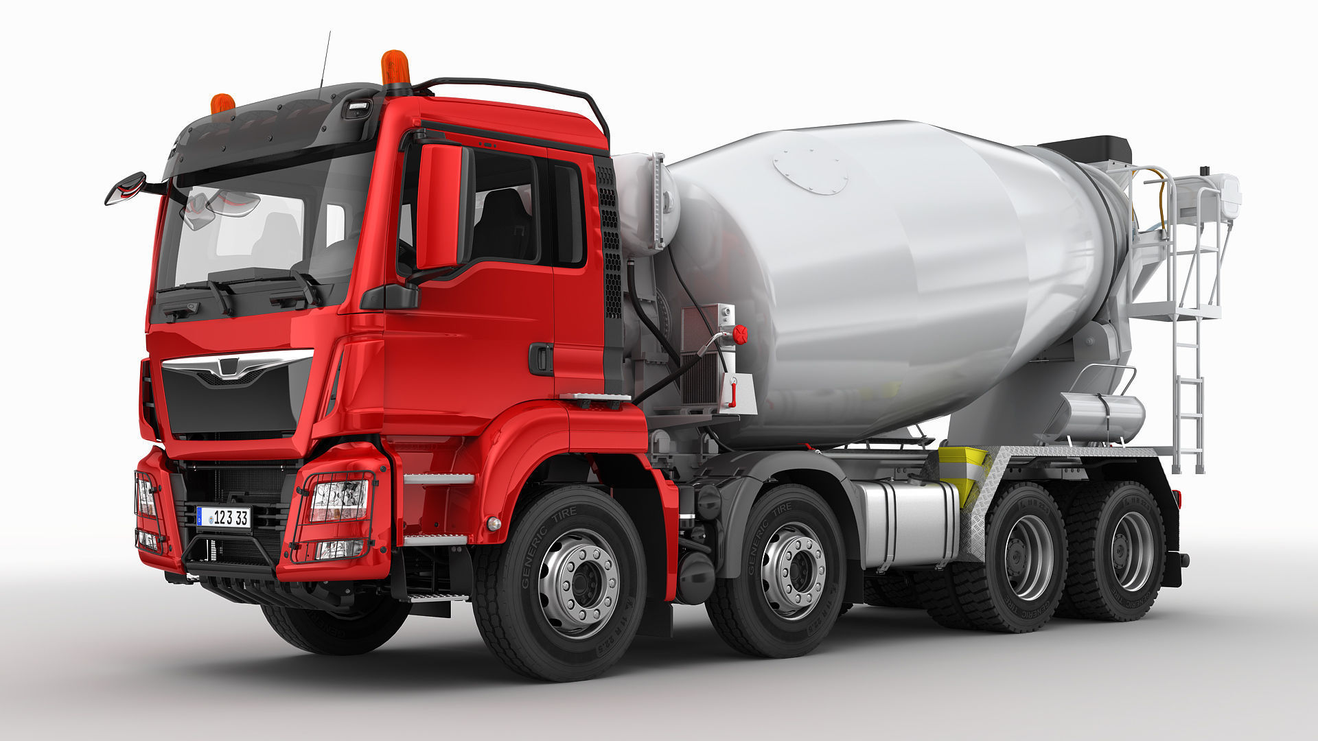 Concrete Mixer Truck 8X4 3D model_1