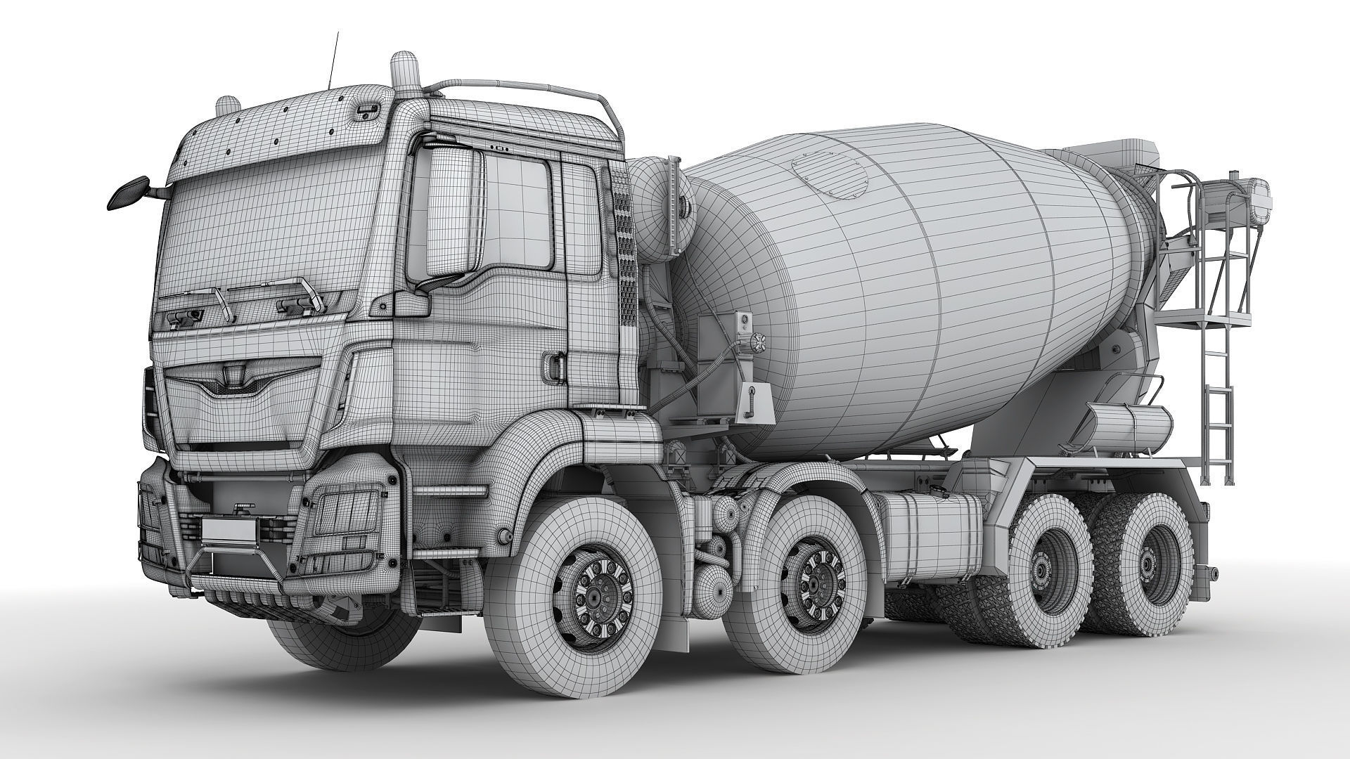 Concrete Mixer Truck 8X4 3D model_14