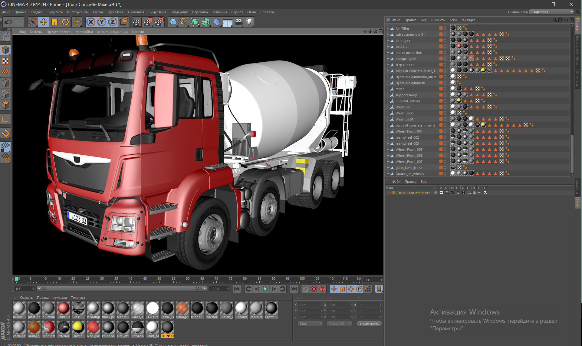 Concrete Mixer Truck 8X4 3D model_17