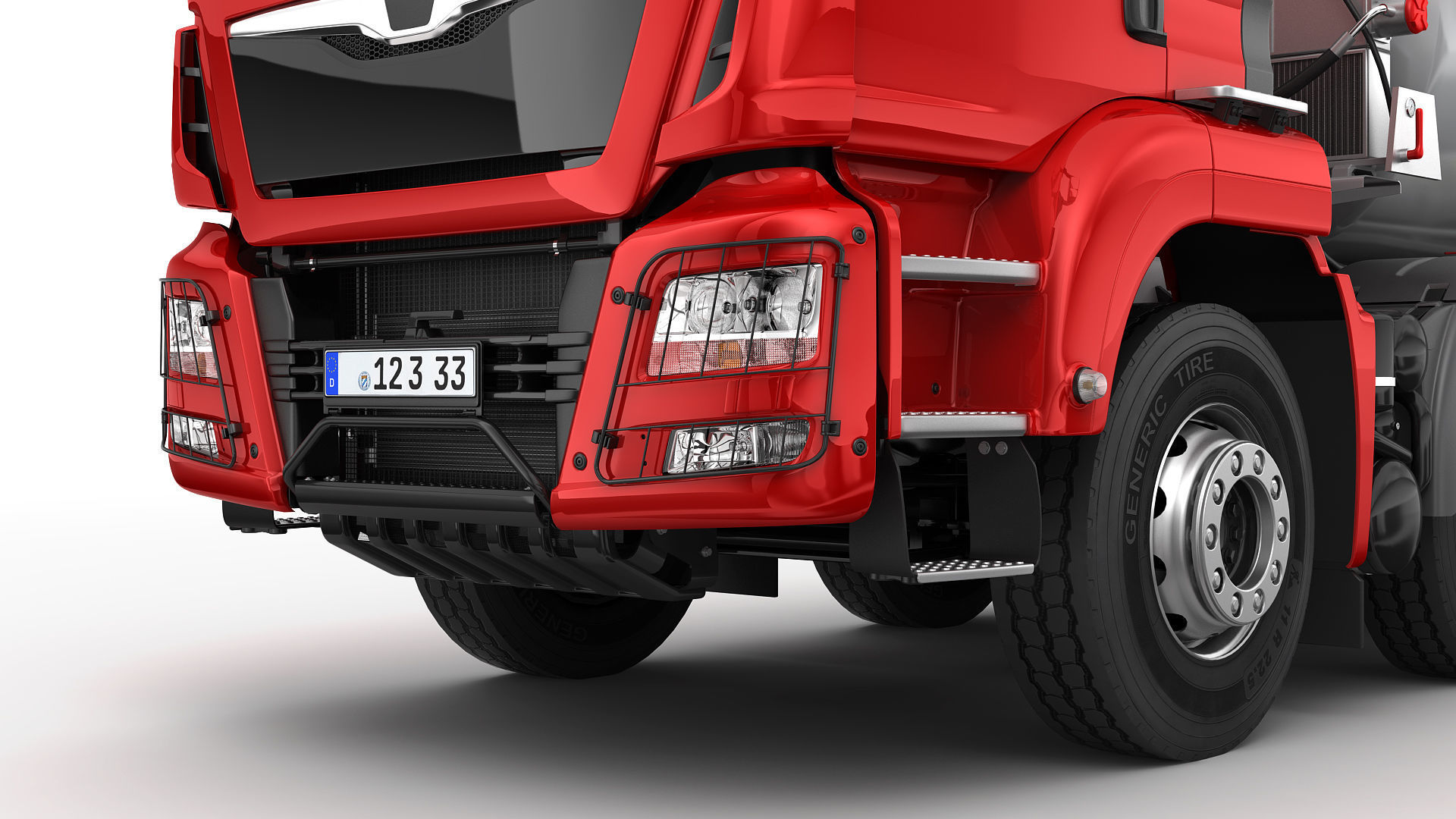 Concrete Mixer Truck 8X4 3D model_3