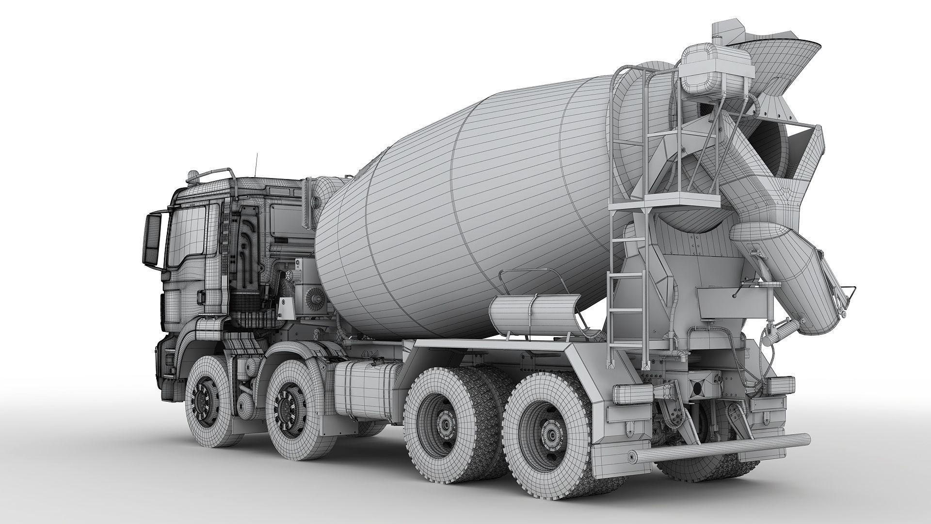 Concrete Mixer Truck 8X4 3D model_15