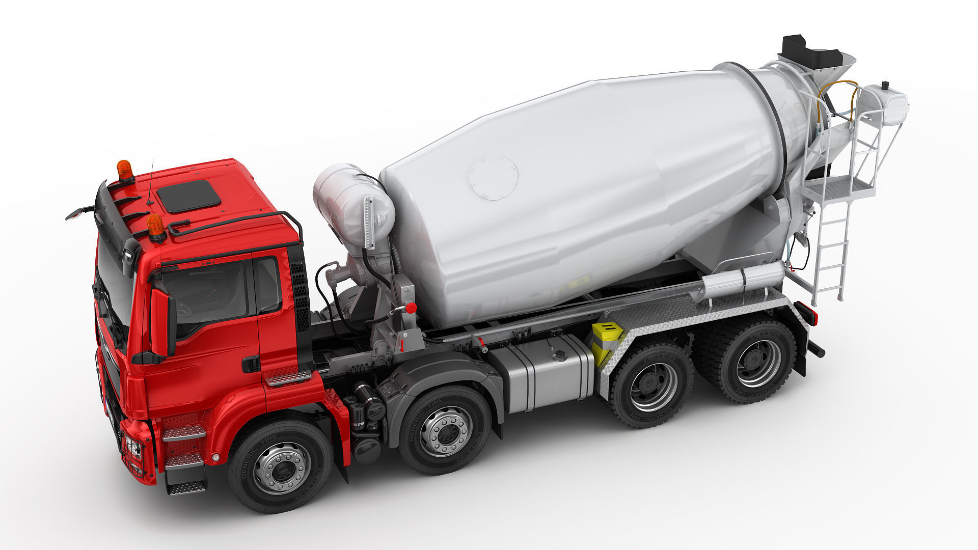 Concrete Mixer Truck 8X4 3D model_5