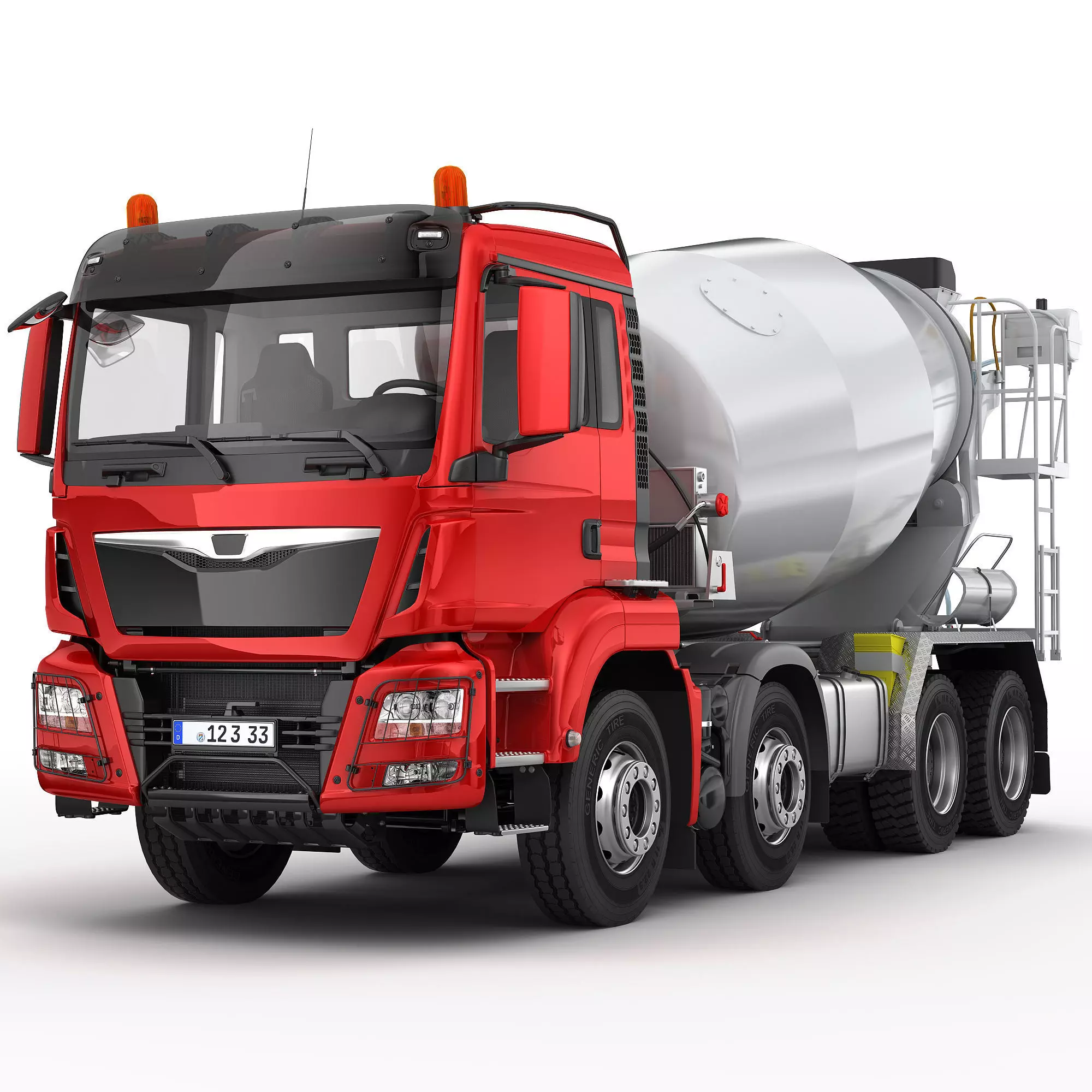 Concrete Mixer Truck 8X4 3D model_0