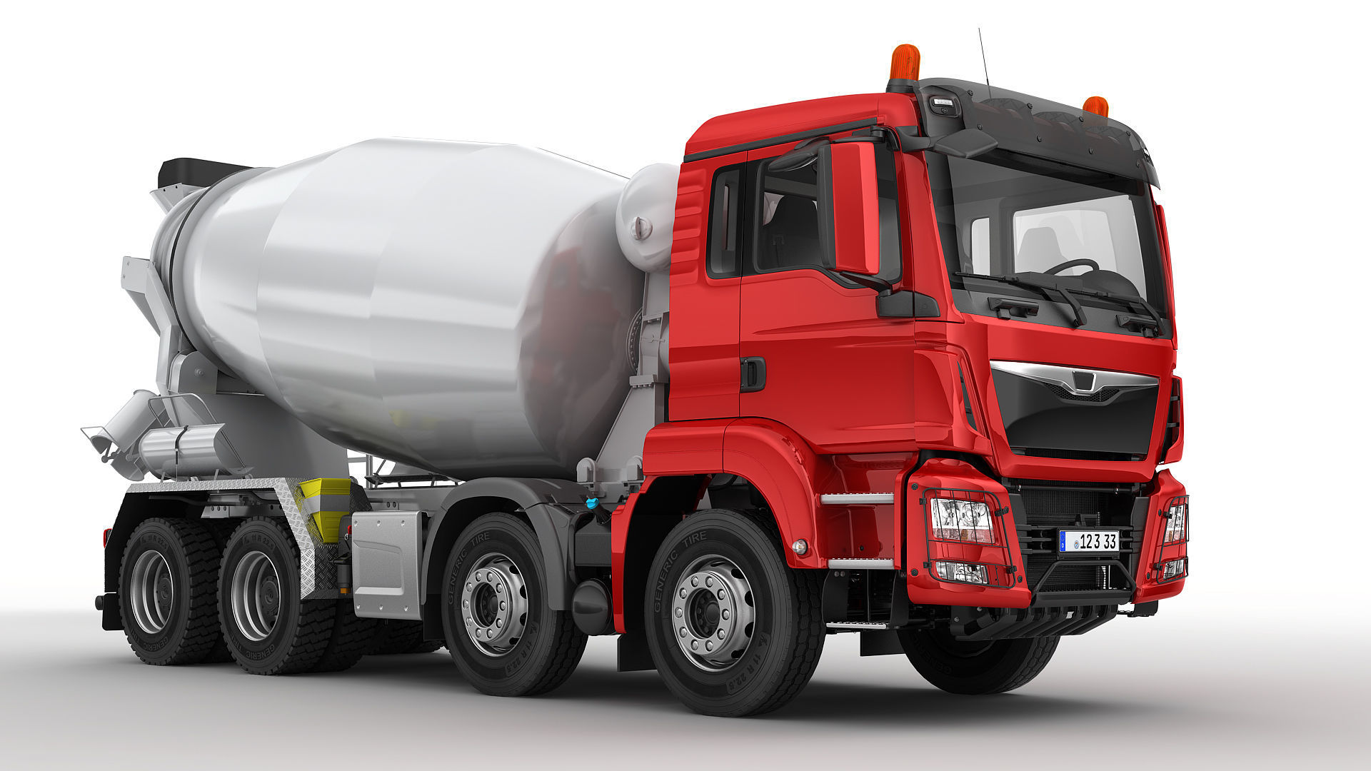 Concrete Mixer Truck 8X4 3D model_2
