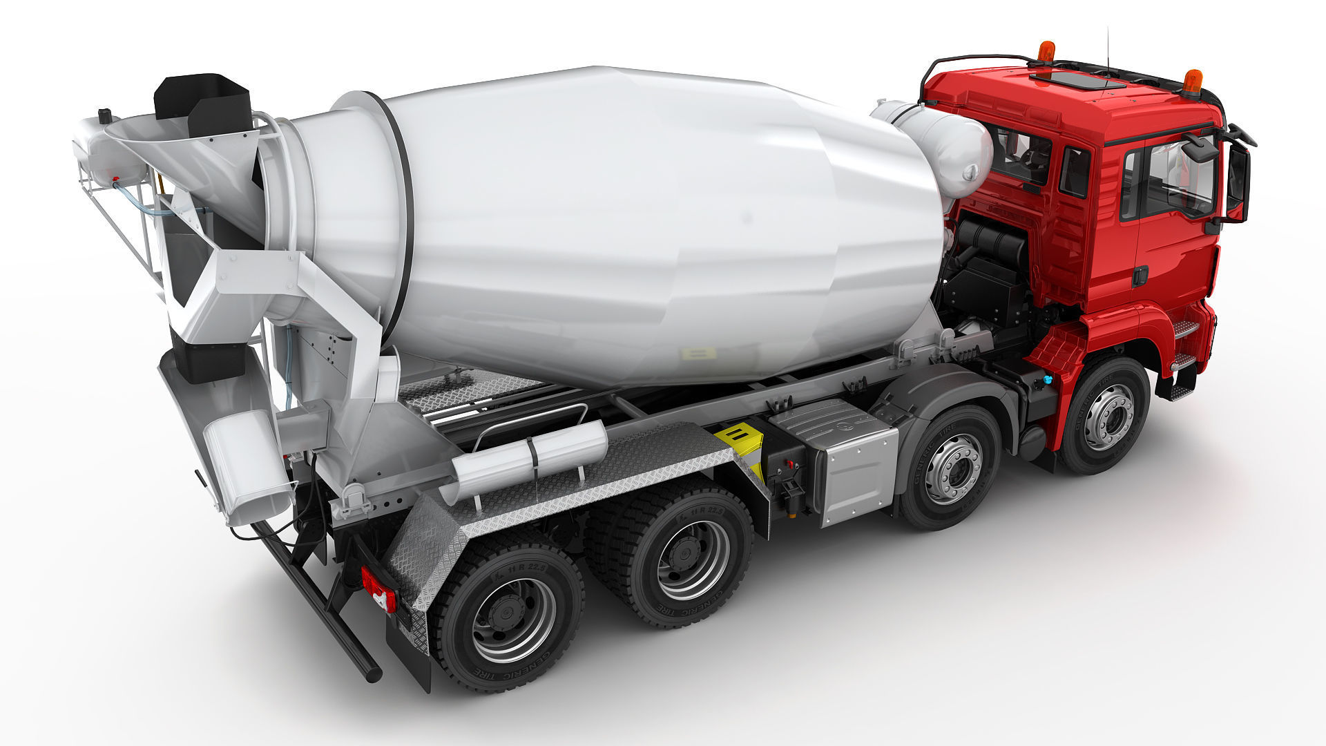 Concrete Mixer Truck 8X4 3D model_8