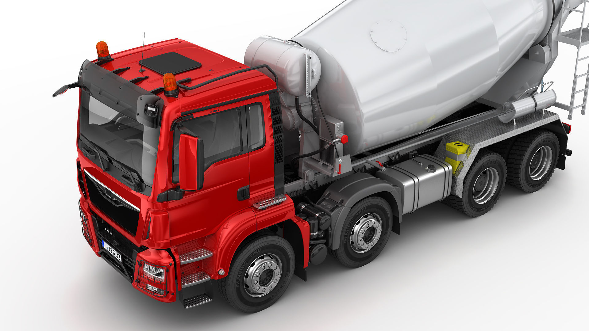 Concrete Mixer Truck 8X4 3D model_9