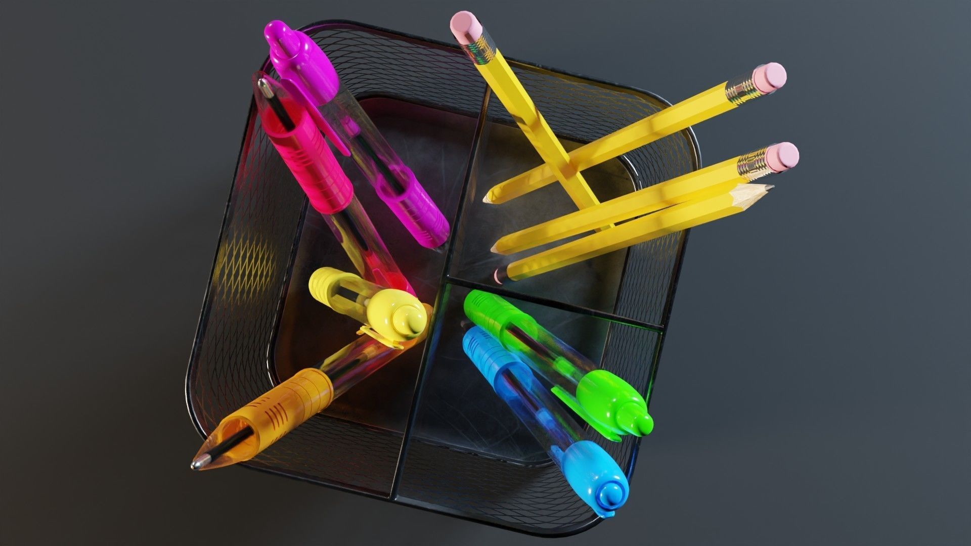 Pencil Pen Holder 3D model_3