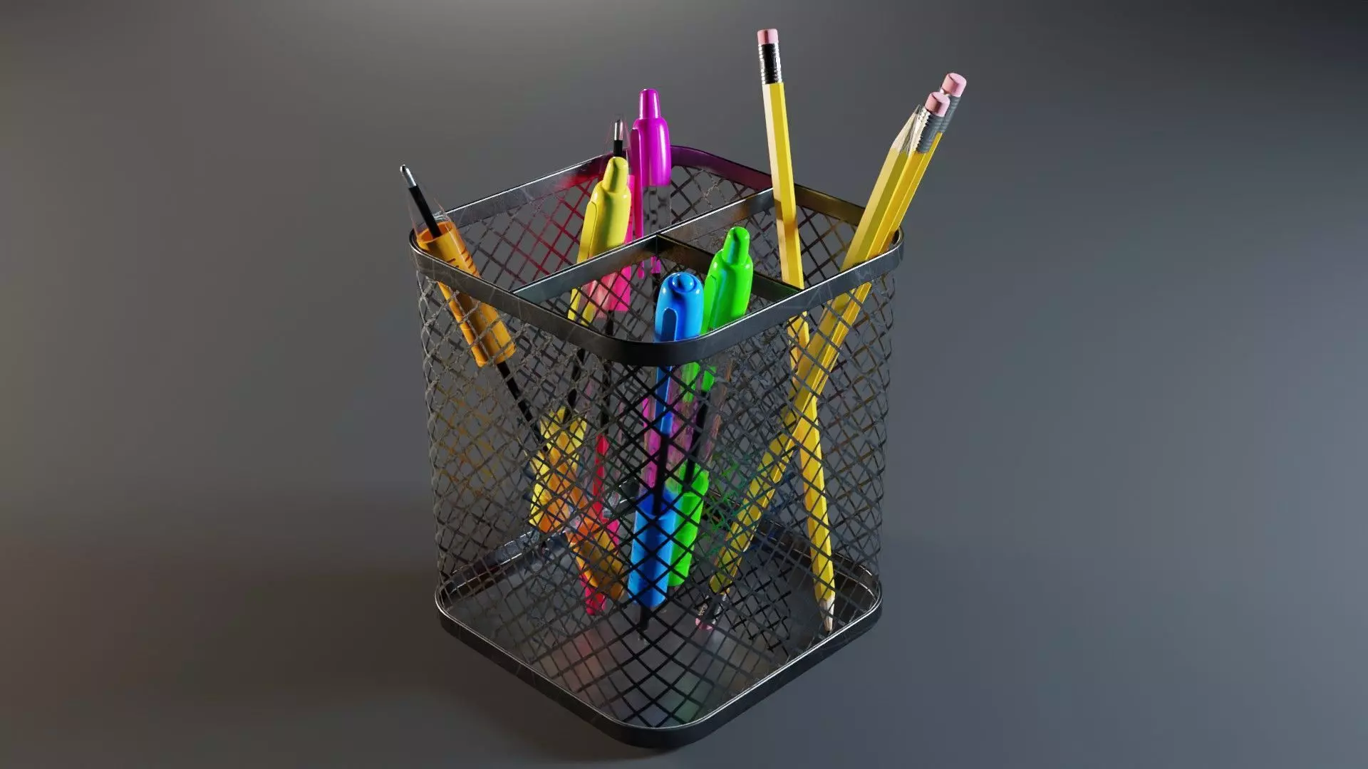 Pencil Pen Holder 3D model_0