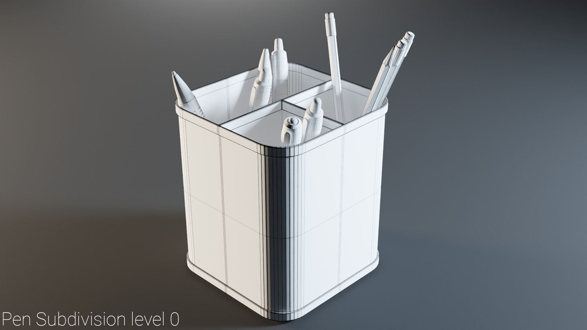 Pencil Pen Holder 3D model_5