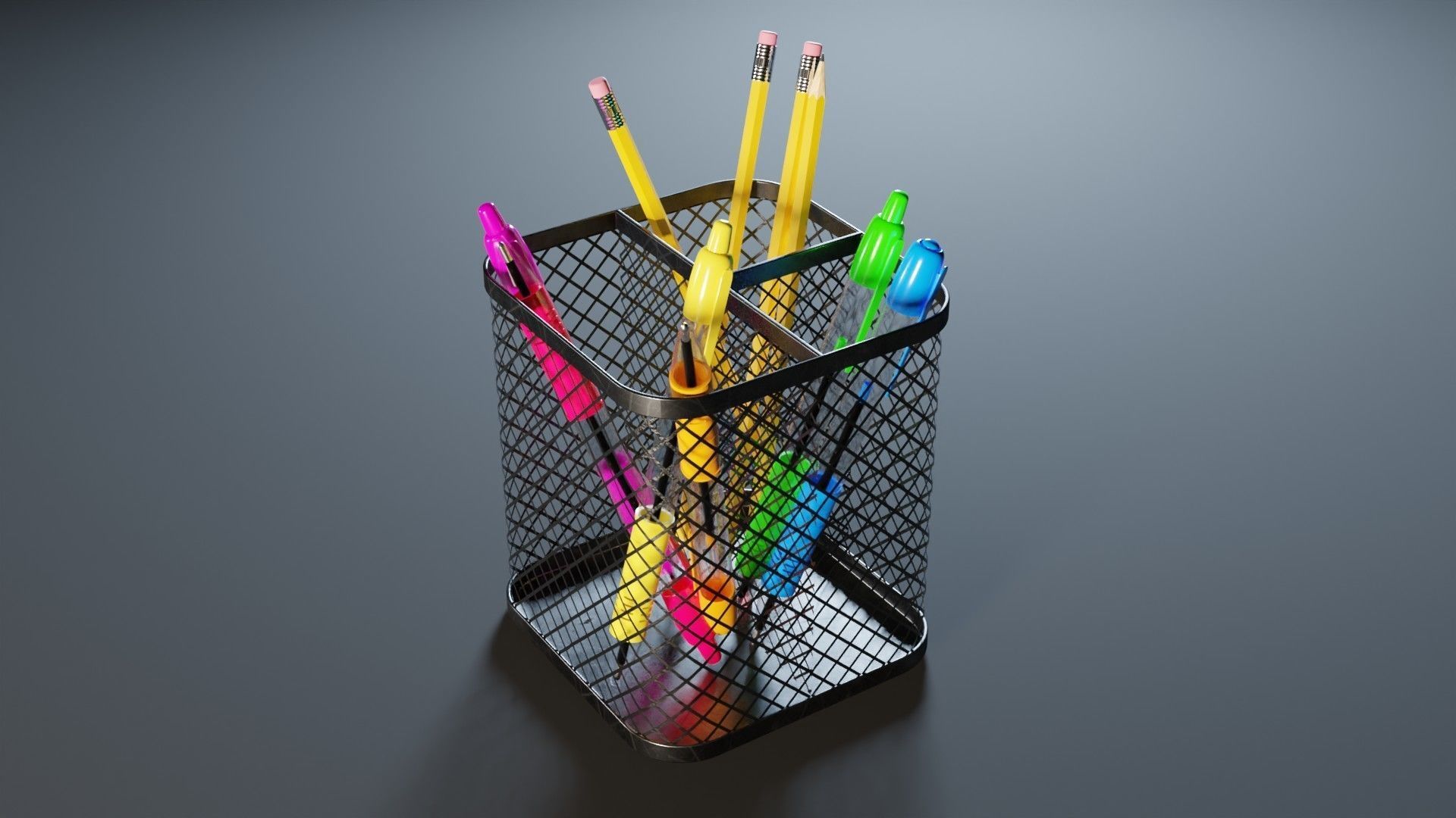 Pencil Pen Holder 3D model_1