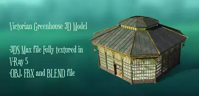 Victorian Greenhouse Low-poly 3D model