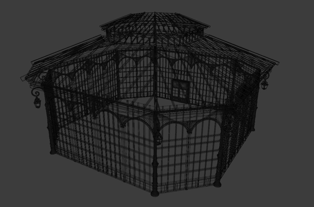 Victorian Greenhouse Low-poly 3D model_11